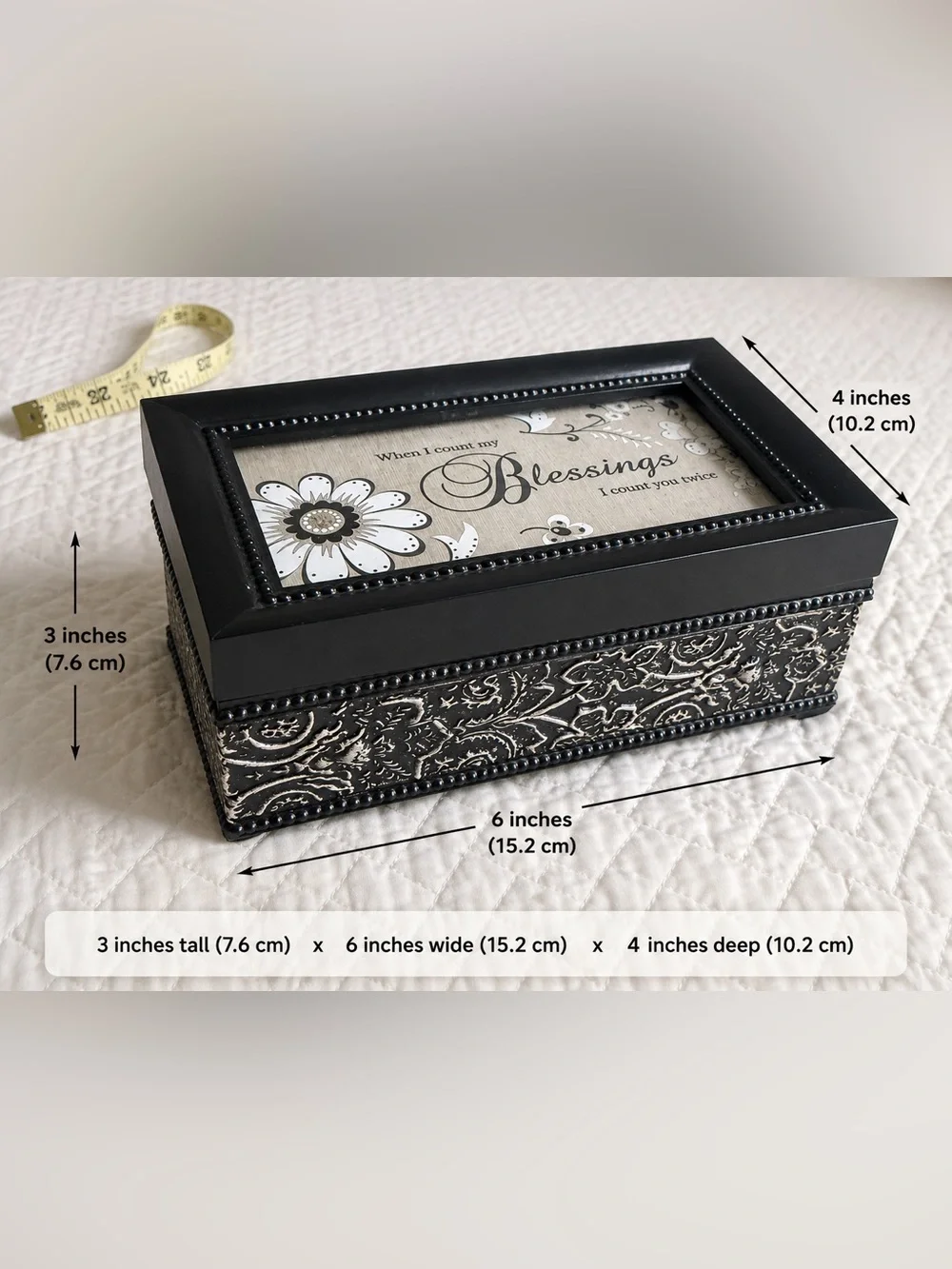 Pavilion Gift Company Modeles Blessings Musical Jewelry Keepsake Box